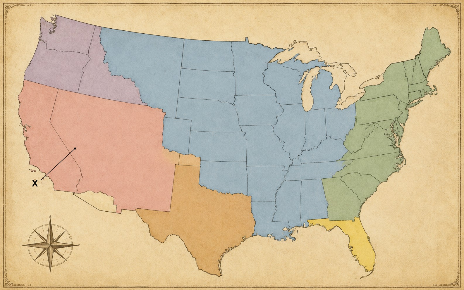 The continental US as a stack of seven territorial acquisitions — each one with its own story.